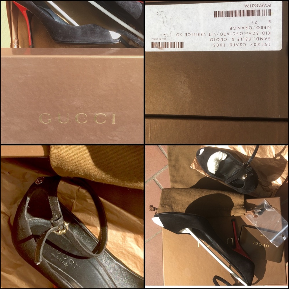 Gucci Suede Peep toe sandals - Picture 7 of 8